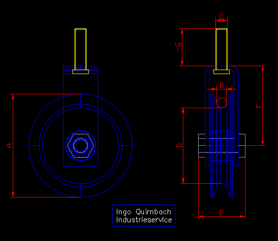 80mm Edelstahl Seilrolle mit Gleitlager -wartungsfrei- Schr. M8
